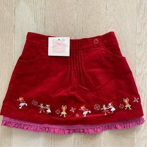 Janie and Jack Baby/Toddler Girl 12-18 Month Red Corduroy Holiday Skirt NWT